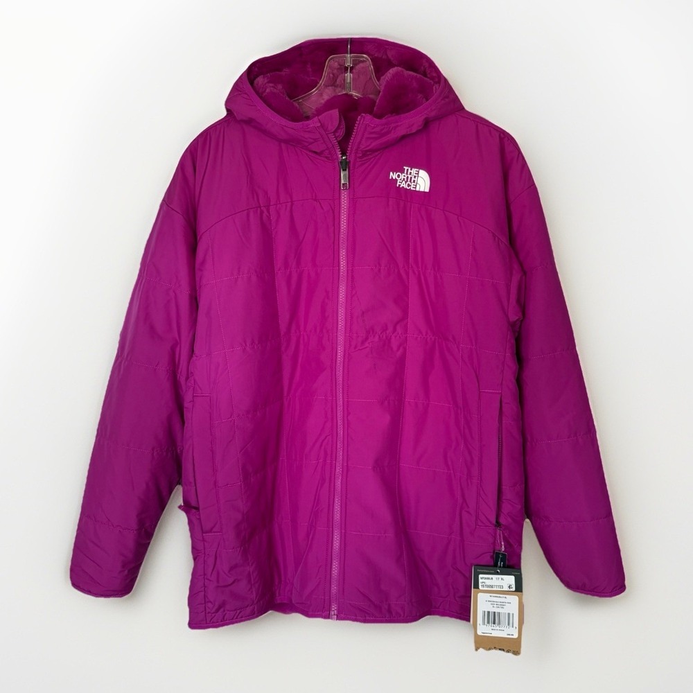 NWT The North Face Girls' Reversible Shasta Short Parka Deep Mulberry XL